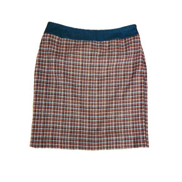 Steilmann Dresses & Skirts - Steilmann orange & gray plaid wool blend skirt